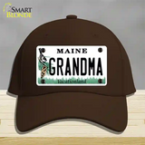 Grandma Maine Novelty License Plate Hat Cotton / Dark Brown