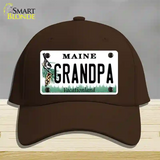 Grandpa Maine Novelty License Plate Hat Cotton / Dark Brown