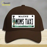 Moms Taxi Maine Novelty License Plate Hat Cotton / Dark Brown