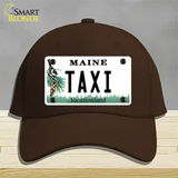 Taxi Maine Novelty License Plate Hat Cotton / Dark Brown