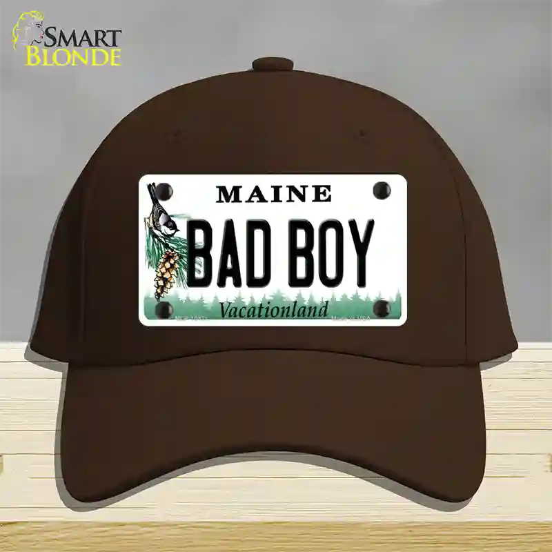 Bad Boy Maine Novelty License Plate Hat Cotton / Dark Brown