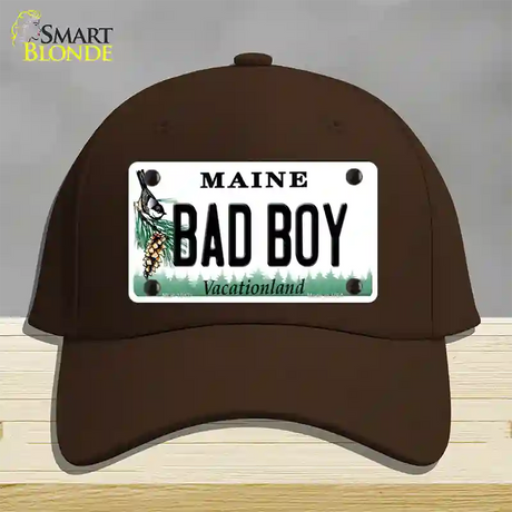 Bad Boy Maine Novelty License Plate Hat Cotton / Dark Brown