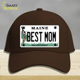 Best Mom Maine Novelty License Plate Hat Cotton / Dark Brown