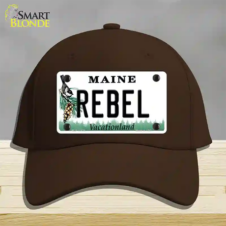 Rebel Maine Novelty License Plate Hat Cotton / Dark Brown