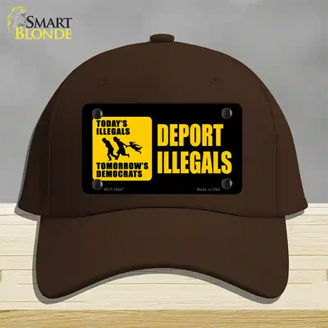 Deport Illegals Novelty License Plate Hat Cotton / Dark Brown