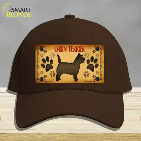 Cairn Terrier Novelty License Plate Hat Cotton / Dark Brown