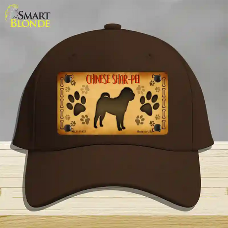 Chinese Shar Pei Novelty License Plate Hat Cotton / Dark Brown