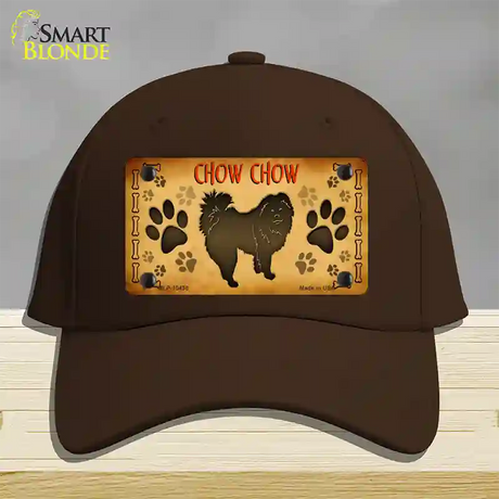 Chow Chow Novelty License Plate Hat Cotton / Dark Brown