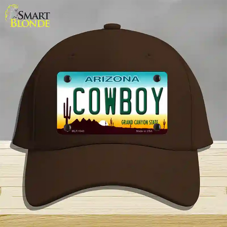 Cowboy Arizona Novelty License Plate Hat Cotton / Dark Brown