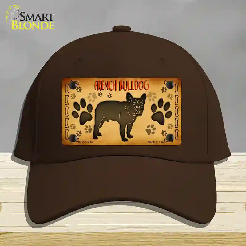 French Bulldog Novelty License Plate Hat Cotton / Dark Brown