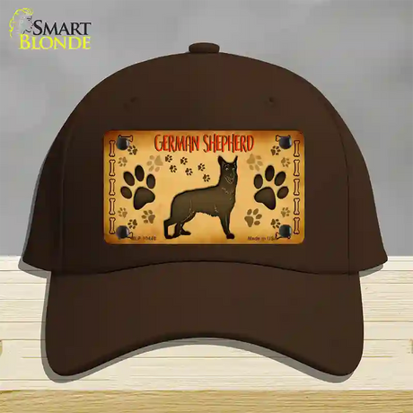 German Shepherd Novelty License Plate Hat Cotton / Dark Brown