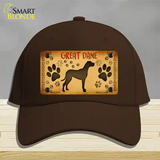 Great Dane Novelty License Plate Hat Cotton / Dark Brown