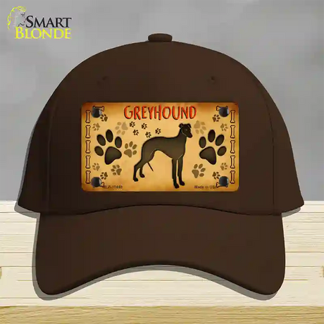 Greyhound Novelty License Plate Hat Cotton / Dark Brown