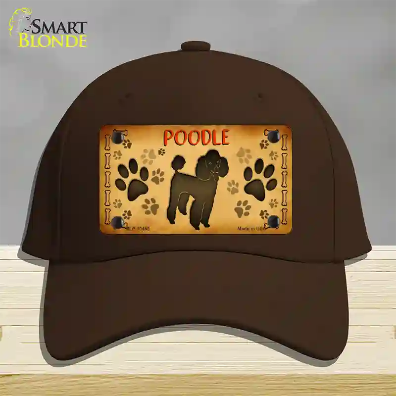 Poodle Novelty License Plate Hat Cotton / Dark Brown