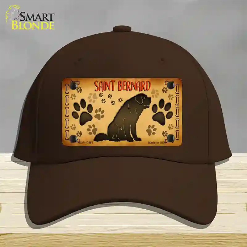 Saint Bernard Novelty License Plate Hat Cotton / Dark Brown