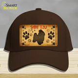 Shih Tzu Novelty License Plate Hat Cotton / Dark Brown