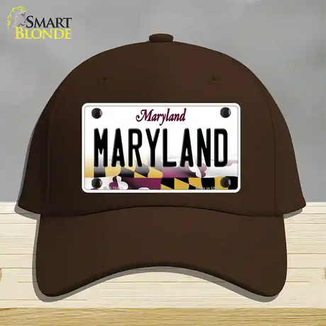 Maryland State MD Novelty License Plate Hat Cotton / Dark Brown