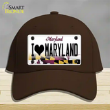 I Love Maryland Novelty License Plate Hat Cotton / Dark Brown