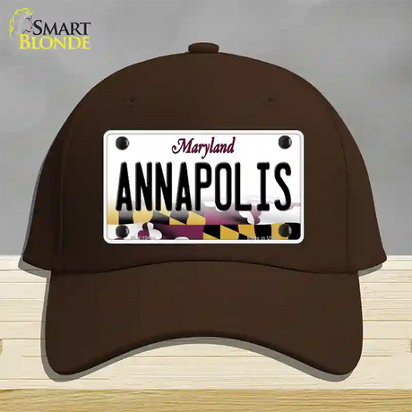 Annapolis Maryland Novelty License Plate Hat Cotton / Dark Brown