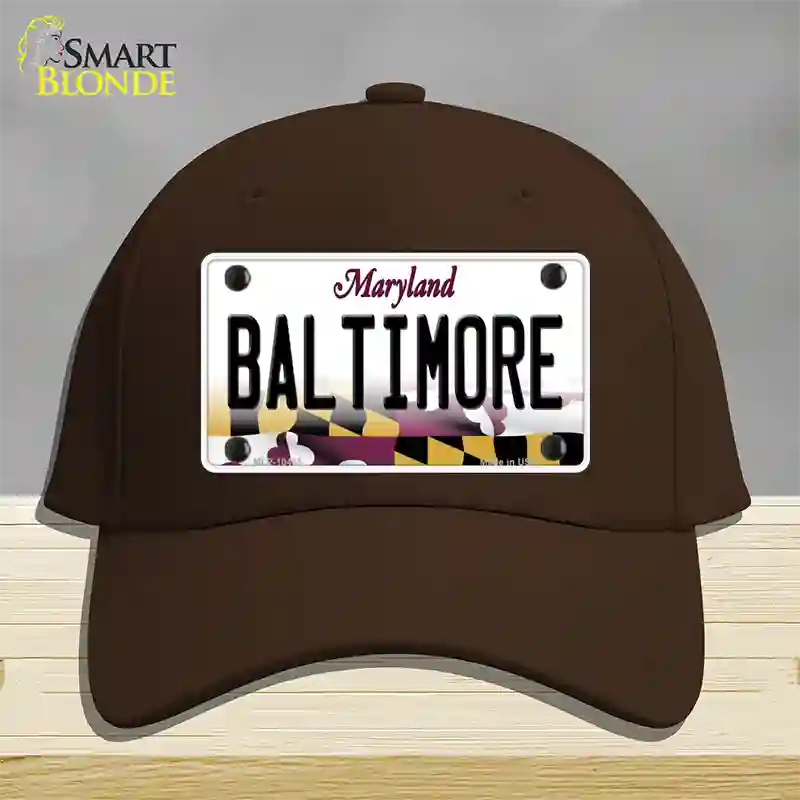 Baltimore Maryland Novelty License Plate Hat Cotton / Dark Brown