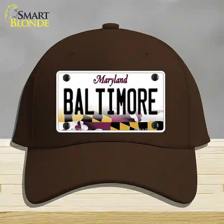 Baltimore Maryland Novelty License Plate Hat Cotton / Dark Brown