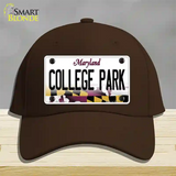 College Park Maryland Novelty License Plate Hat Cotton / Dark Brown