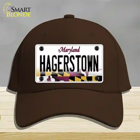 Hagerstown Maryland Novelty License Plate Hat Cotton / Dark Brown