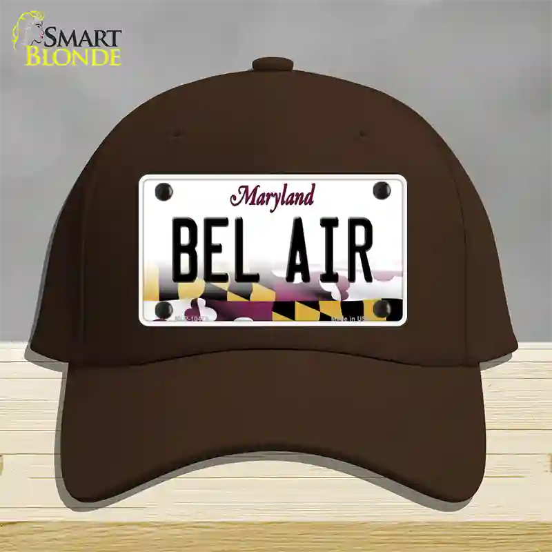 Bel Air Maryland Novelty License Plate Hat Cotton / Dark Brown