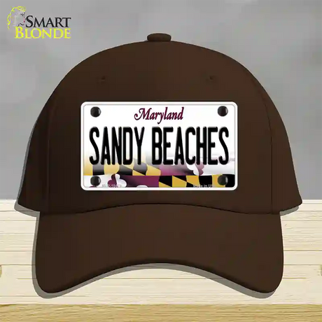 Sandy Beaches Maryland Novelty License Plate Hat Cotton / Dark Brown