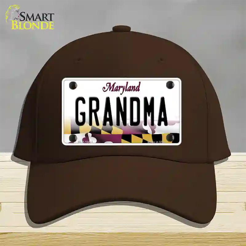 Grandma Maryland Novelty License Plate Hat Cotton / Dark Brown