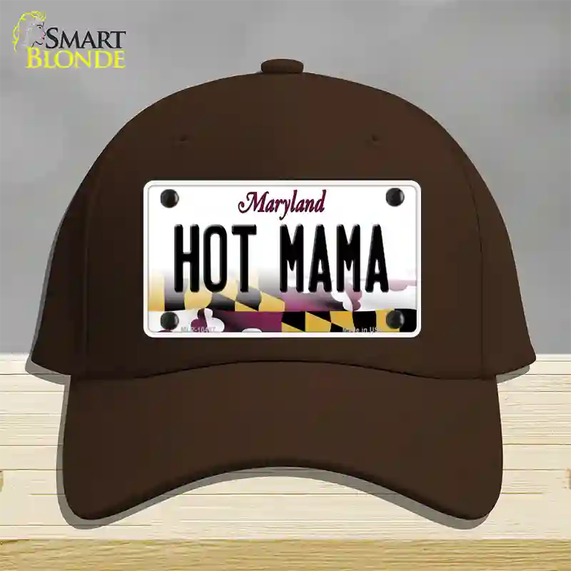 Hot Mama Maryland Novelty License Plate Hat Cotton / Dark Brown