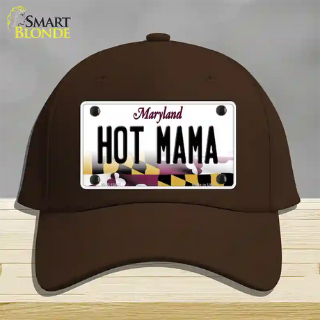 Hot Mama Maryland Novelty License Plate Hat Cotton / Dark Brown