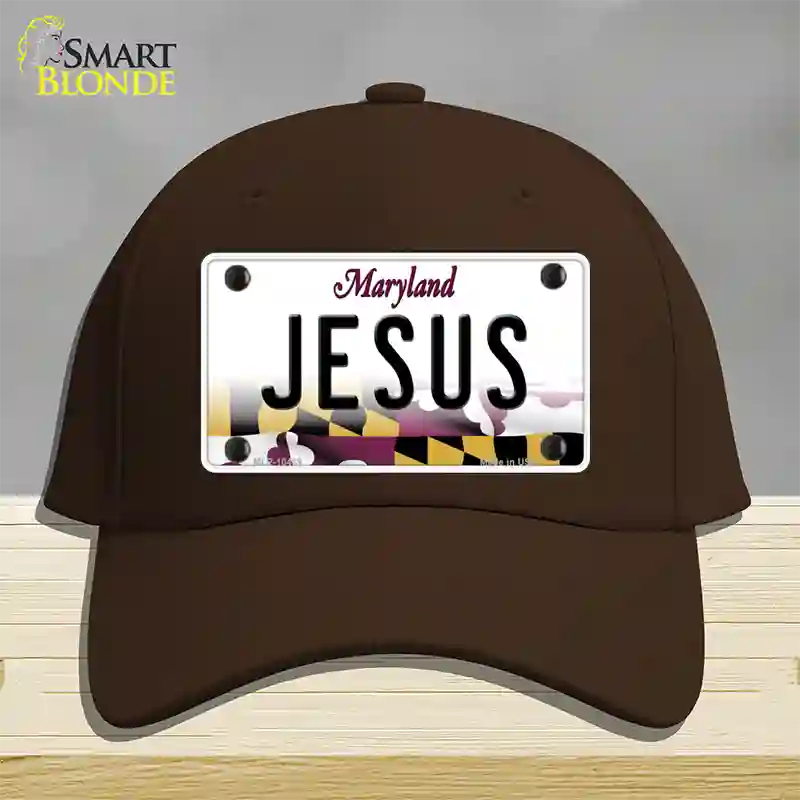 Jesus Maryland Novelty License Plate Hat Cotton / Dark Brown