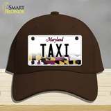 Taxi Maryland Novelty License Plate Hat Cotton / Dark Brown