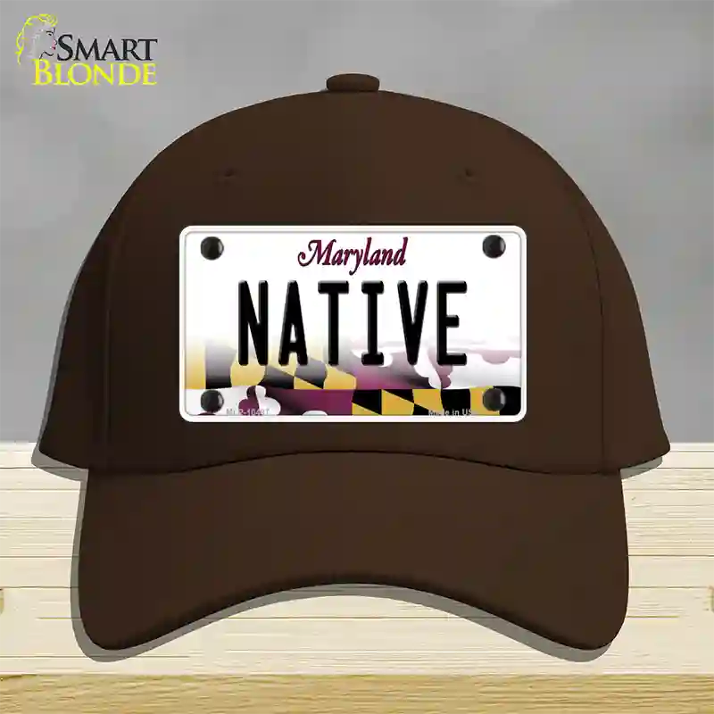 Native Maryland Novelty License Plate Hat Cotton / Dark Brown