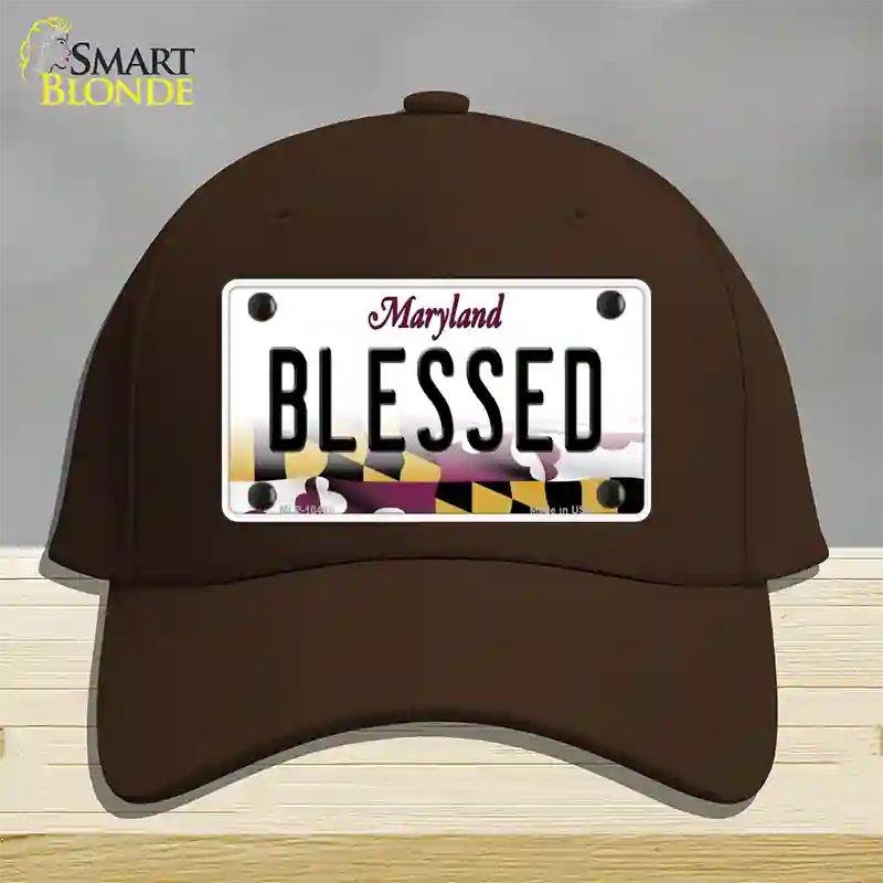 Blessed Maryland Novelty License Plate Hat Cotton / Dark Brown