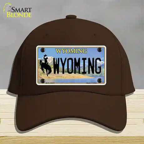 Wyoming Tag Novelty License Plate Hat Cotton / Dark Brown