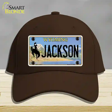 Jackson Wyoming Novelty License Plate Hat Cotton / Dark Brown