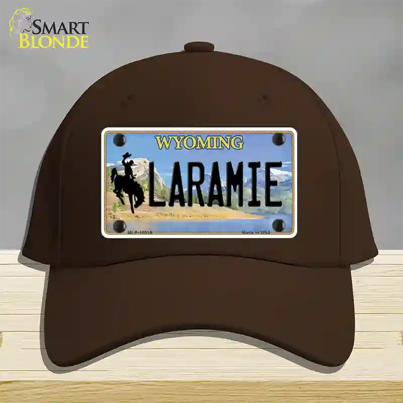 Laramie Wyoming Novelty License Plate Hat Cotton / Dark Brown