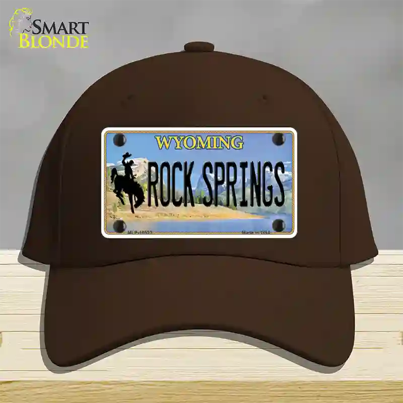 Rock Springs Wyoming Novelty License Plate Hat Cotton / Dark Brown