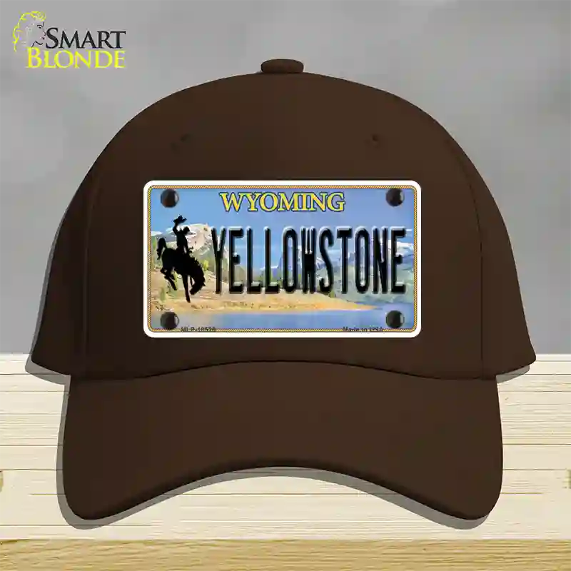 Yellowstone Wyoming Novelty License Plate Hat Cotton / Dark Brown