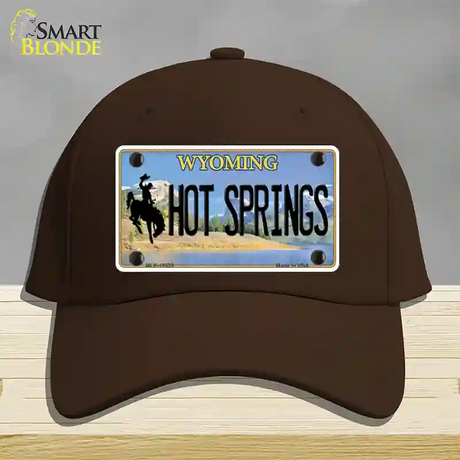 Hot Springs Wyoming Novelty License Plate Hat Cotton / Dark Brown