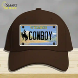 Cowboy Wyoming Novelty License Plate Hat Cotton / Dark Brown