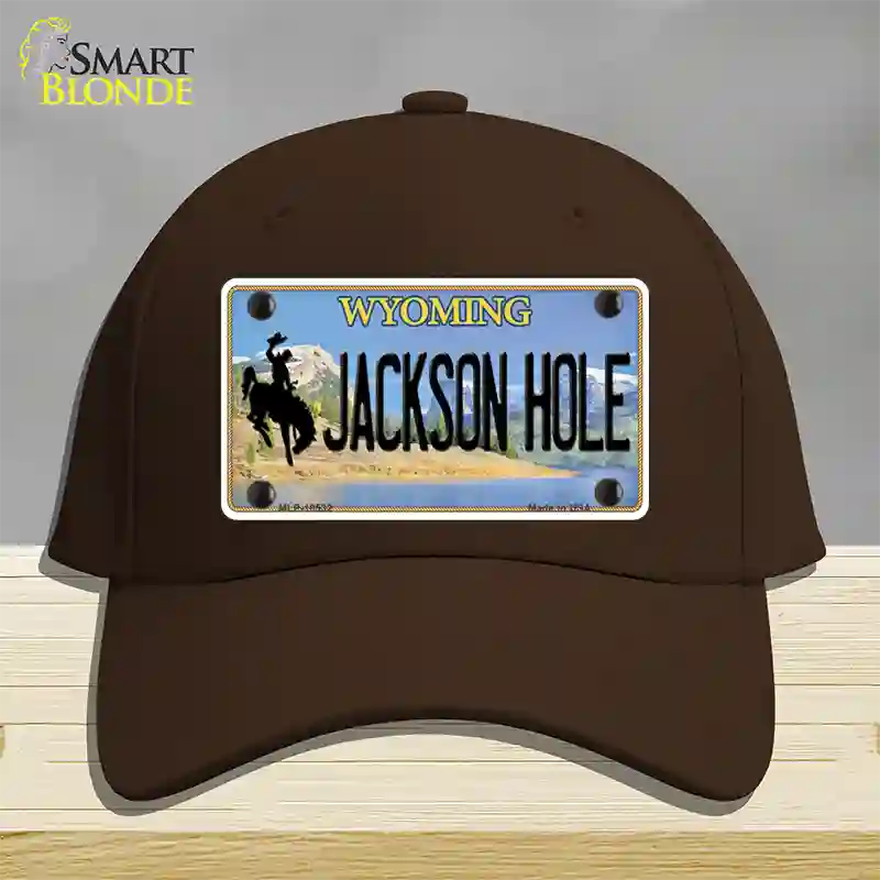 Jackson Hole Wyoming Novelty License Plate Hat Cotton / Dark Brown