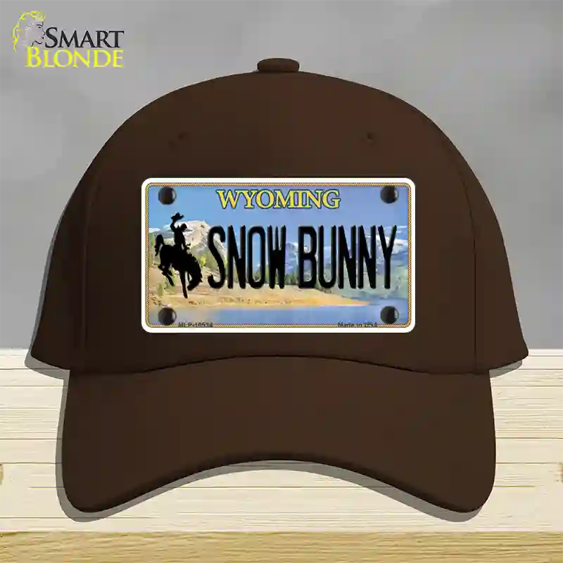 Snow Bunny Wyoming Novelty License Plate Hat Cotton / Dark Brown