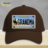 Grandma Wyoming Novelty License Plate Hat Cotton / Dark Brown