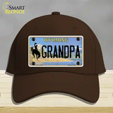 Grandpa Wyoming Novelty License Plate Hat Cotton / Dark Brown