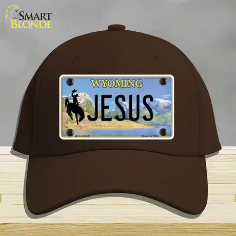 Jesus Wyoming Novelty License Plate Hat Cotton / Dark Brown