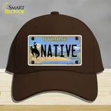 Native Wyoming Novelty License Plate Hat Cotton / Dark Brown