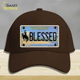 Blessed Wyoming Novelty License Plate Hat Cotton / Dark Brown